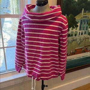 UK designer Lazy Jacks Clothing Co wide neck Pink Striped Women's sweatshirt